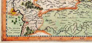 Ausschnitt aus einer Westfalenkarte von Gerhard Mercator. Foto KSM