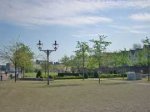 Bauarbeiten für den neuen Klostergarten am Innenhafen